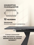 Стол кухонный керамический раздвижной «Денхольм», 2400(3000)×1000×780 мм, цвет черный  (артикул 10997884)  большой выбор товаров оптом и в розницу по низким ценам с доставкой