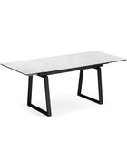 Стол кухонный керамический раздвижной «Джек», 1400(2000)×800×750 мм, цвет белый мрамор / черный  (артикул 10997885)  большой выбор товаров оптом и в розницу по низким ценам с доставкой