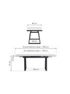 Стол кухонный керамический раздвижной «Джек», 1400(2000)×800×750 мм, цвет черный мрамор / черный  (артикул 10997887)  большой выбор товаров оптом и в розницу по низким ценам с доставкой
