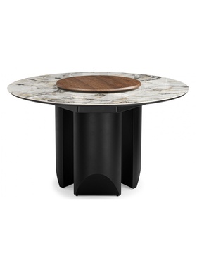 Стол кухонный керамический «Иган», 1370×1370×760 мм, цвет орех кантри / черный  (артикул 10997888)  большой выбор товаров оптом и в розницу по низким ценам с доставкой