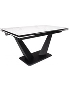 Стол кухонный керамический раздвижной «Кели», 1400(2000)×800×760 мм, цвет белый / черный  (артикул 10997895)  большой выбор товаров оптом и в розницу по низким ценам с доставкой