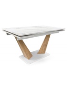 Стол кухонный керамический раздвижной «Кели», 1400(2000)×800×760 мм, цвет дуб монтана / белый  (артикул 10997896)  большой выбор товаров оптом и в розницу по низким ценам с доставкой