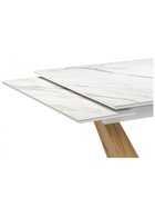 Стол кухонный керамический раздвижной «Кели», 1400(2000)×800×760 мм, цвет дуб монтана / белый  (артикул 10997896)  большой выбор товаров оптом и в розницу по низким ценам с доставкой