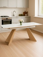 Стол кухонный керамический раздвижной «Ливи», 1400(2000)×800×780 мм, цвет дуб монтана  (артикул 10997898)  большой выбор товаров оптом и в розницу по низким ценам с доставкой