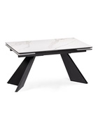 Стол кухонный керамический раздвижной «Ливи», 1400(2000)×800×780 мм, цвет белый мрамор / черный  (артикул 10997899)  большой выбор товаров оптом и в розницу по низким ценам с доставкой