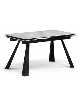 Стол кухонный керамический раздвижной «Маунт», 1400(2000)×800×770 мм, цвет белый мрамор / черный  (артикул 10997904)  большой выбор товаров оптом и в розницу по низким ценам с доставкой