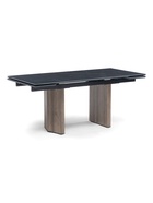 Стол кухонный керамический раздвижной «Монерон», 1800(2400)×900×770 мм, цвет черный мрамор / орех кантри  (артикул 10997907)  большой выбор товаров оптом и в розницу по низким ценам с доставкой