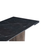 Стол кухонный керамический раздвижной «Монерон», 1800(2400)×900×770 мм, цвет черный мрамор / орех кантри  (артикул 10997907)  большой выбор товаров оптом и в розницу по низким ценам с доставкой