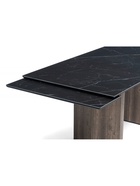 Стол кухонный керамический раздвижной «Монерон», 1800(2400)×900×770 мм, цвет черный мрамор / орех кантри  (артикул 10997907)  большой выбор товаров оптом и в розницу по низким ценам с доставкой