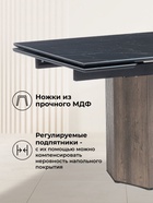 Стол кухонный керамический раздвижной «Монерон», 1800(2400)×900×770 мм, цвет черный мрамор / орех кантри  (артикул 10997907)  большой выбор товаров оптом и в розницу по низким ценам с доставкой