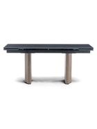 Стол кухонный керамический раздвижной «Монерон», 1800(2400)×900×770 мм, цвет черный мрамор / орех кантри  (артикул 10997907)  большой выбор товаров оптом и в розницу по низким ценам с доставкой