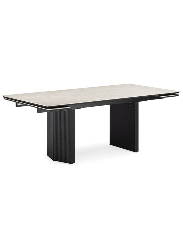 Стол кухонный керамический раздвижной «Монерон», 2000(2600)×1000×770 мм, цвет черный