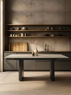 Стол кухонный керамический раздвижной «Монерон», 2000(2600)×1000×770 мм, цвет черный  (артикул 10997912)  большой выбор товаров оптом и в розницу по низким ценам с доставкой