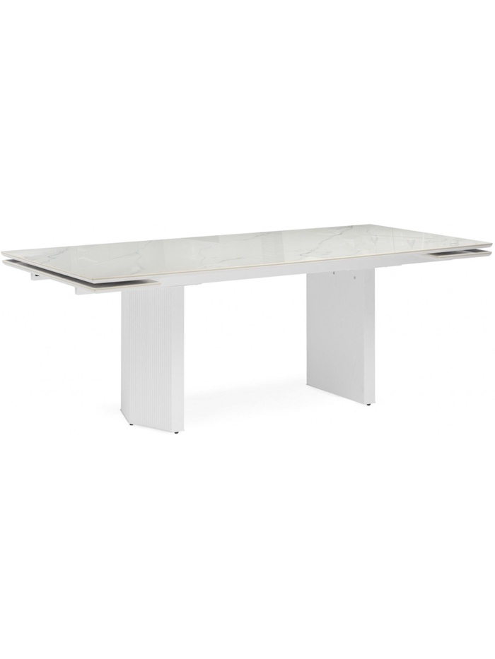 Стол кухонный керамический раздвижной «Монерон», 2000(2600)×1000×790 мм, цвет белый