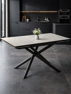 Стол кухонный керамический раздвижной «Мэриан», 1200(1800)×800×750 мм, цвет светло-серый / черный  (артикул 10997914)  большой выбор товаров оптом и в розницу по низким ценам с доставкой