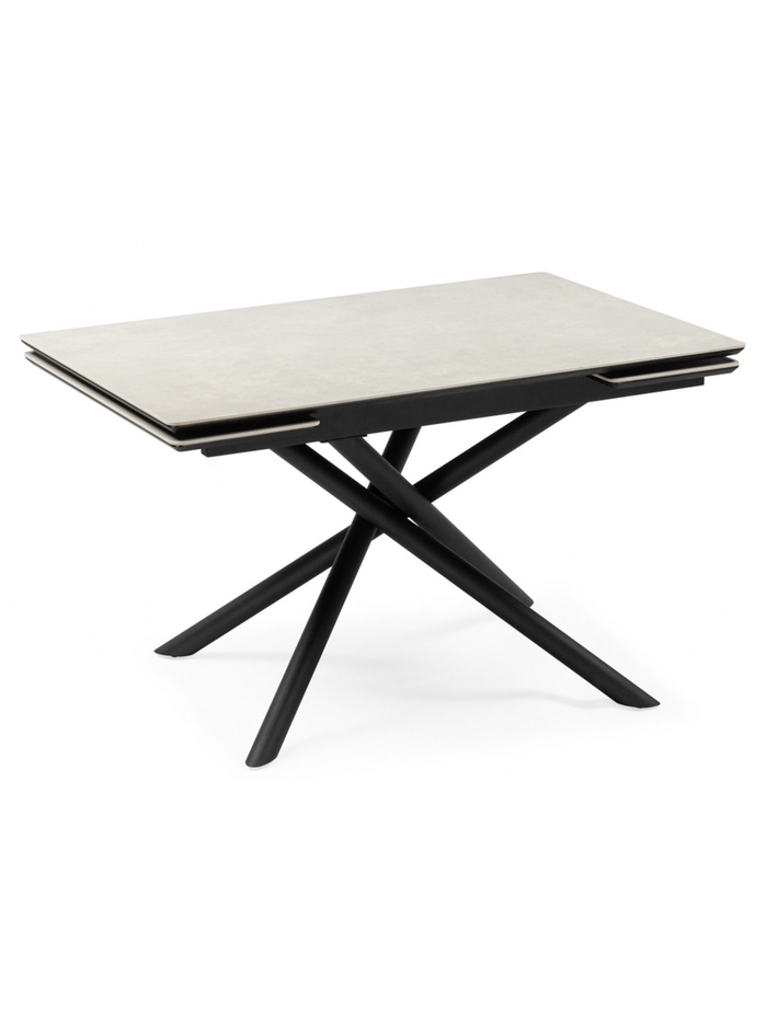 Стол кухонный керамический раздвижной «Мэриан», 1400(2000)×800×750 мм, цвет светло-серый / черный - Фото 1