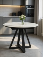 Стол кухонный керамический раздвижной «Нельсон», 1000(1400)×1000×760 мм, цвет черный  (артикул 10997921)  большой выбор товаров оптом и в розницу по низким ценам с доставкой