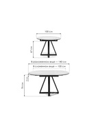 Стол кухонный керамический раздвижной «Нельсон», 1000(1400)×1000×760 мм, цвет черный  (артикул 10997921)  большой выбор товаров оптом и в розницу по низким ценам с доставкой