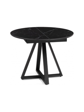 Стол кухонный керамический раздвижной «Нельсон», 1000(1400)×1000×760 мм, цвет черный мрамор / черный  (артикул 10997922)  большой выбор товаров оптом и в розницу по низким ценам с доставкой