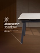 Стол кухонный керамический раздвижной «Норман», 1200(1800)×800×750 мм, цвет светло-серый / черный - Фото 6
