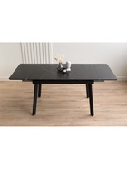 Стол кухонный керамический раздвижной «Норман», 1200(1800)×800×750 мм, цвет черный мрамор / черный  (артикул 10997925)  большой выбор товаров оптом и в розницу по низким ценам с доставкой