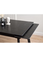 Стол кухонный керамический раздвижной «Норман», 1200(1800)×800×750 мм, цвет черный мрамор / черный  (артикул 10997925)  большой выбор товаров оптом и в розницу по низким ценам с доставкой