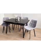 Стол кухонный керамический раздвижной «Норман», 1200(1800)×800×750 мм, цвет черный мрамор / черный  (артикул 10997925)  большой выбор товаров оптом и в розницу по низким ценам с доставкой