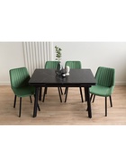 Стол кухонный керамический раздвижной «Норман», 1200(1800)×800×750 мм, цвет черный мрамор / черный  (артикул 10997925)  большой выбор товаров оптом и в розницу по низким ценам с доставкой