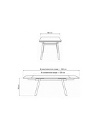 Стол кухонный керамический раздвижной «Норман», 1200(1800)×800×750 мм, цвет черный мрамор / черный  (артикул 10997925)  большой выбор товаров оптом и в розницу по низким ценам с доставкой