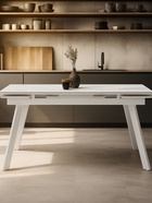 Стол кухонный керамический раздвижной «Норман», 1400(2000)×800×750 мм, цвет белый мрамор / белый - Фото 8