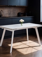 Стол кухонный керамический раздвижной «Норман», 1400(2000)×800×750 мм, цвет белый мрамор / белый - Фото 9