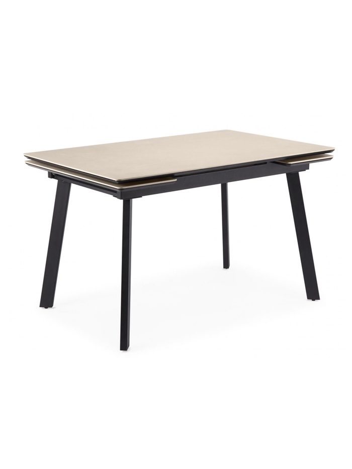 Стол кухонный керамический раздвижной «Норман», 1400(2000)×800×750 мм, цвет светло-серый / черный - Фото 1