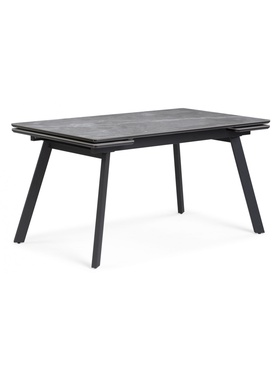 Стол кухонный керамический раздвижной «Норман», 1400(2000)×800×750 мм, цвет серый мрамор / черный  (артикул 10997931)  большой выбор товаров оптом и в розницу по низким ценам с доставкой