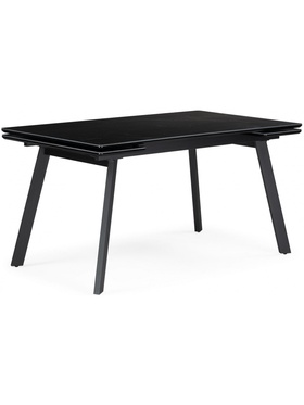 Стол кухонный керамический раздвижной «Норман», 1400(2000)×800×750 мм, цвет черный мрамор / черный  (артикул 10997932)  большой выбор товаров оптом и в розницу по низким ценам с доставкой