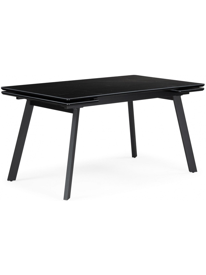 Стол кухонный керамический раздвижной «Норман», 1400(2000)×800×750 мм, цвет черный мрамор / черный - Фото 1