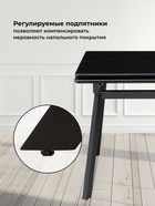 Стол кухонный керамический раздвижной «Норман», 1400(2000)×800×750 мм, цвет черный мрамор / черный - Фото 5