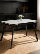 Стол кухонный керамический раздвижной «Норман», 1400(2000)×800×750 мм, цвет белый мрамор / черный - Фото 8