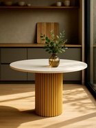 Стол кухонный «Барел 110», 1000×1000×750 мм, цвет белый/золото  (артикул 10997951)  большой выбор товаров оптом и в розницу по низким ценам с доставкой