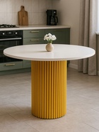 Стол кухонный «Барел 110», 1000×1000×750 мм, цвет белый/золото  (артикул 10997951)  большой выбор товаров оптом и в розницу по низким ценам с доставкой