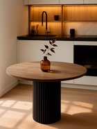 Стол кухонный «Барел 110», 1100×1100×750 мм, цвет орех кантри/чёрный  (артикул 10997956)  большой выбор товаров оптом и в розницу по низким ценам с доставкой