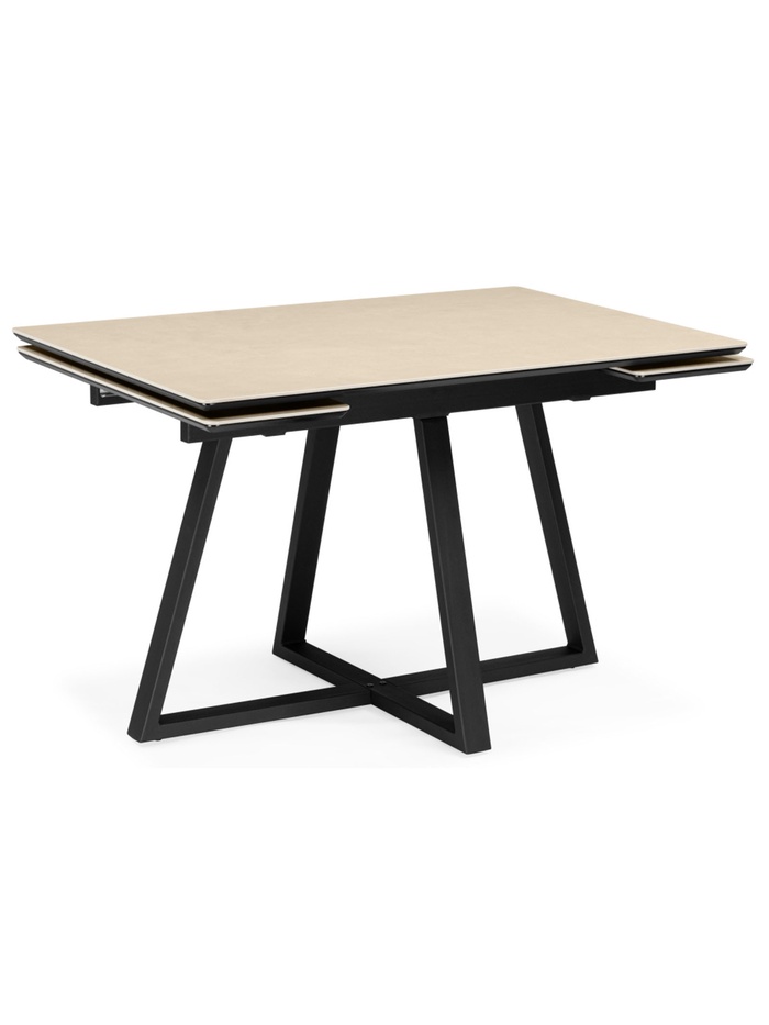 Стол кухонный керамический раздвижной «Памелла», 1200(1800)×800×750 мм, цвет бежевый / черный - Фото 1