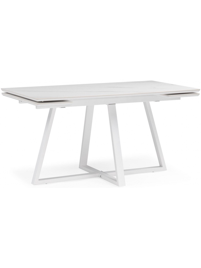 Стол кухонный керамический раздвижной «Памелла», 1400(2000)×800×750 мм, цвет белый мрамор / белый - Фото 1
