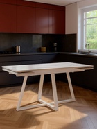 Стол кухонный керамический раздвижной «Памелла», 1400(2000)×800×750 мм, цвет белый мрамор / белый - Фото 9