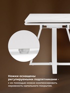 Стол кухонный керамический раздвижной «Памелла», 1400(2000)×800×750 мм, цвет белый мрамор / белый - Фото 6