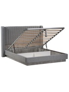 Кровать двуспальная Tulip с ПМ 160х200 метрополитан грей / белая матовая - Фото 4