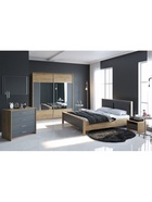 Кровать двуспальная Тхан 180х200 дуб крафт золотой / антрацит - Фото 20