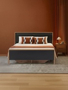 Кровать двуспальная Тхан 180х200 дуб крафт золотой / антрацит - Фото 3