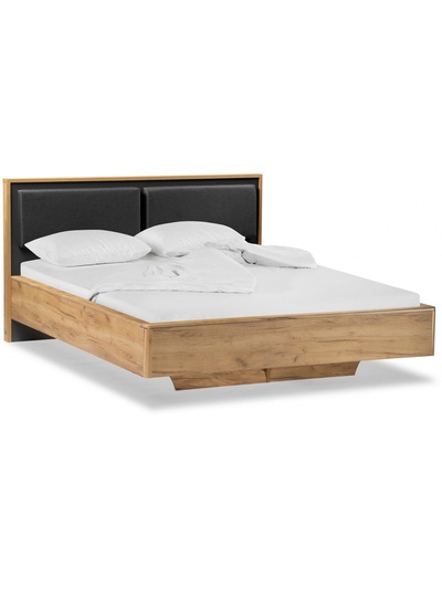 Кровать двуспальная «Клауд», 1600×2000 мм, парящая, цвет дуб крафт золотой / антрацит