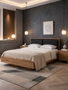 Кровать двуспальная «Клауд», 1600×2000 мм, парящая, цвет дуб крафт золотой / антрацит  (артикул 10997975)  большой выбор товаров оптом и в розницу по низким ценам с доставкой