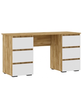 Письменный стол Элла ПС 02 белый / дуб крафт золото